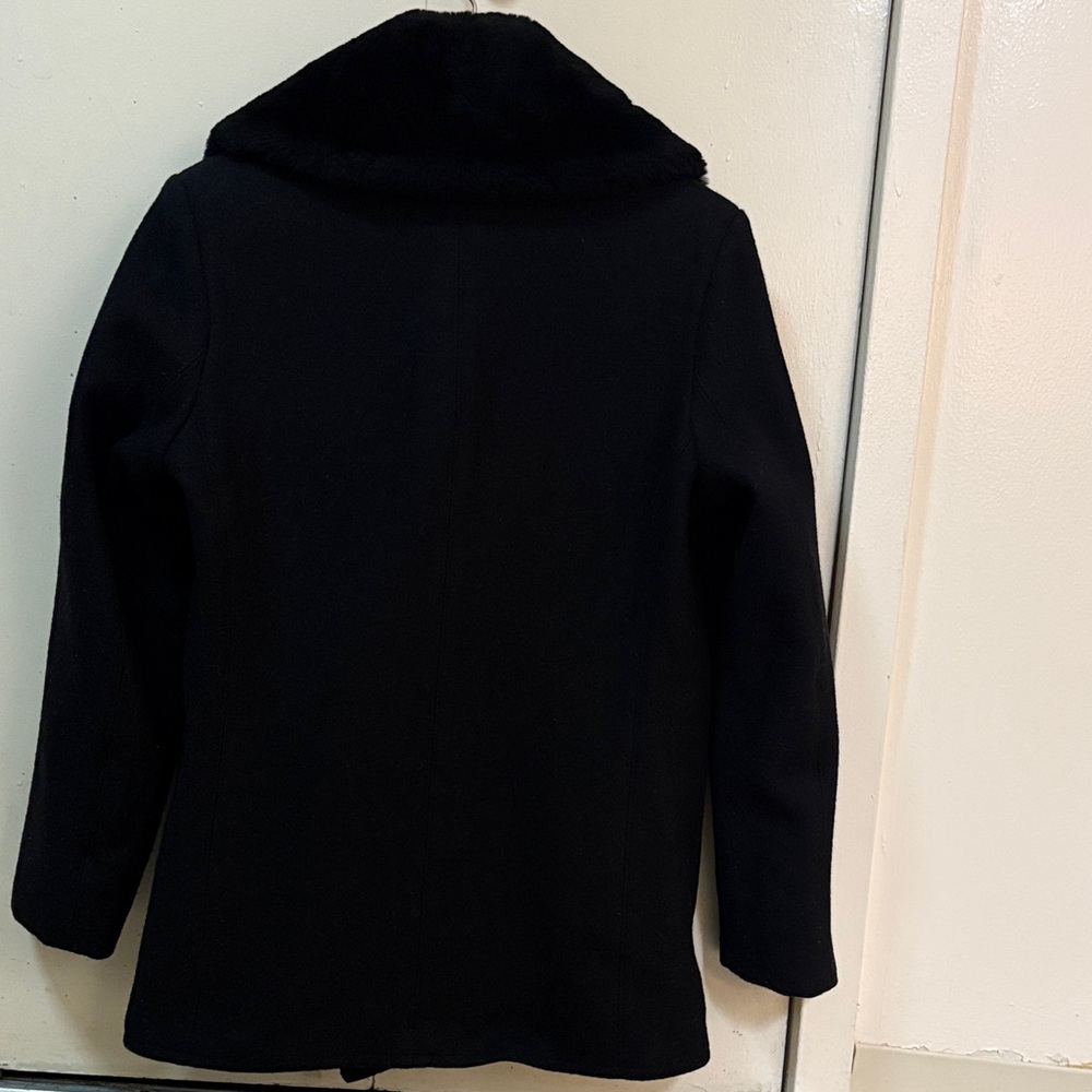 Men's Black Double-Breasted Coat - Picture 2 of 15